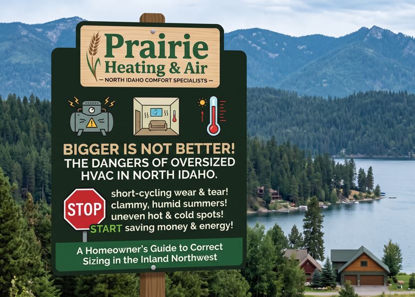 Sign Showing Why Oversized HVAC System Isnt Always Better In North Idaho